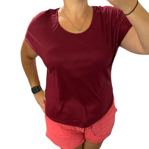 Alice Blue SMALL Short Sleeve Round High-Low Hem Faux Suede Top - Stitch Fix - Picture 2 of 7